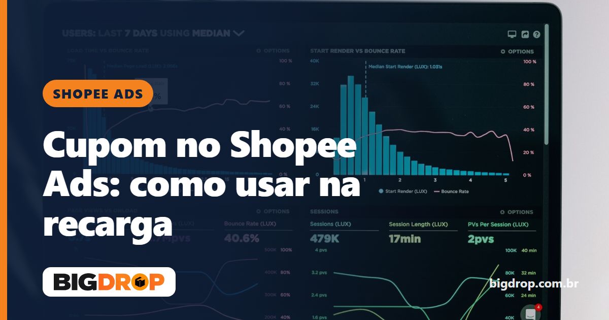 Notebook exibindo gráficos de desempenho e métricas de anúncios